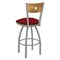 Holland Bar Stool Co 25" Swivel Counter Stool, Nickel Finish, Med Back, Graph Ruby Seat 83025ANMedMplB016 - alternate 2